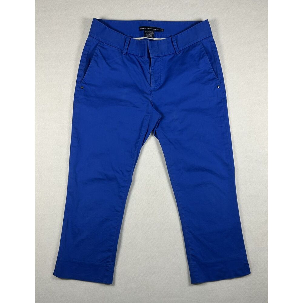 Ralph Lauren Golf Women’s Size 4 Blue Crop Ankle Pants Cotton Stretch Sporty